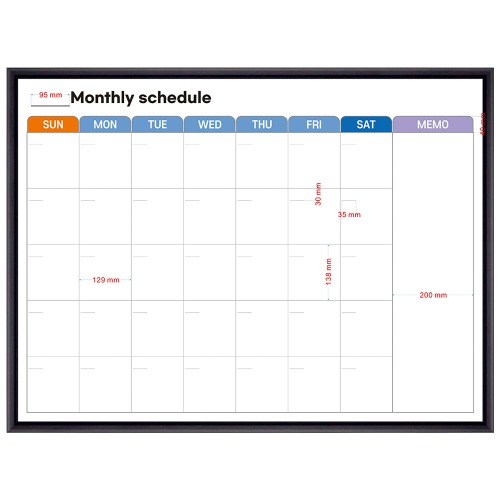 칠판닷컴(도안) 먼슬리 스케줄 달력화이트보드 한달계획표 일정표 스케줄표 (제품번호 2024년 5-180)